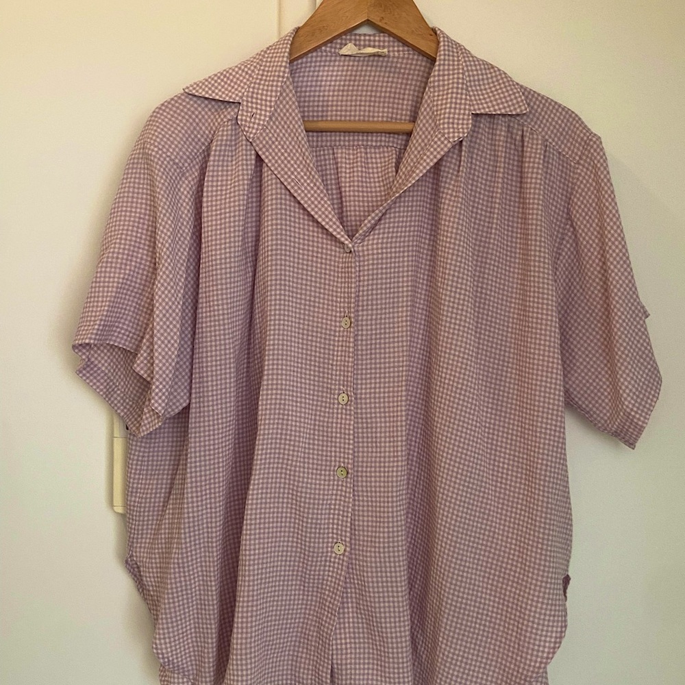 La Reunion purple gingham shirt.